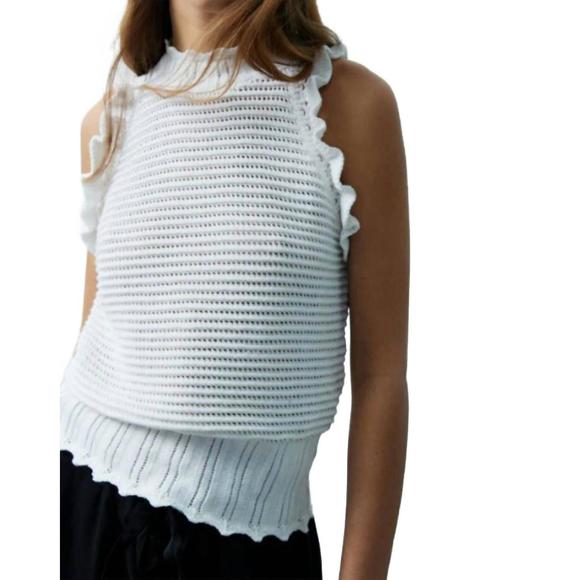 NEW MELISSA NEPTON rana crochet sweater top in off white - Picture 1 of 2